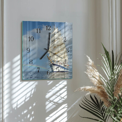 Square wall clock Ship