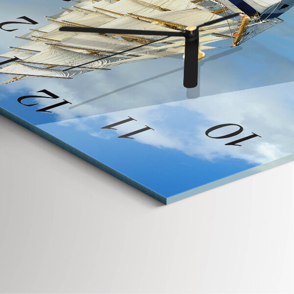Square wall clock Ship