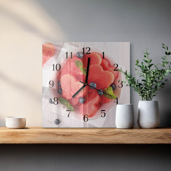 Square wall clock Watermelon Heart