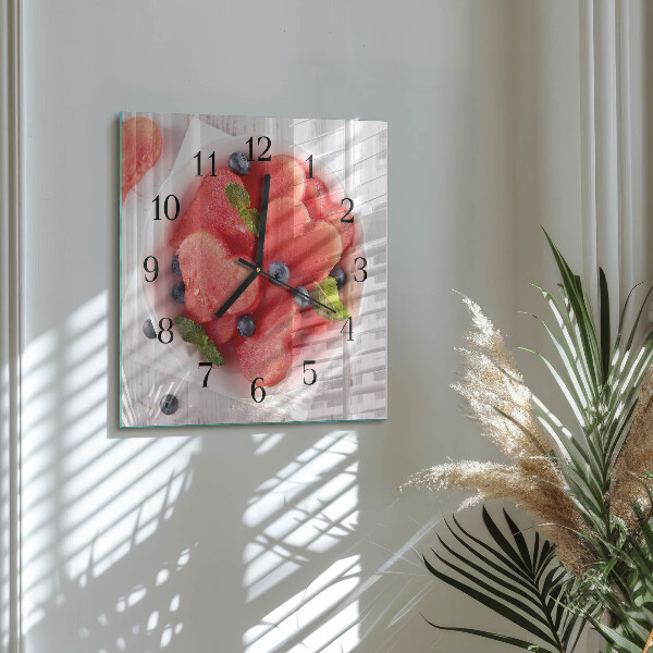Square wall clock Watermelon Heart
