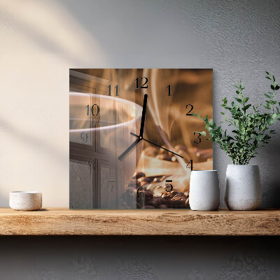 Square wall clock Coffee