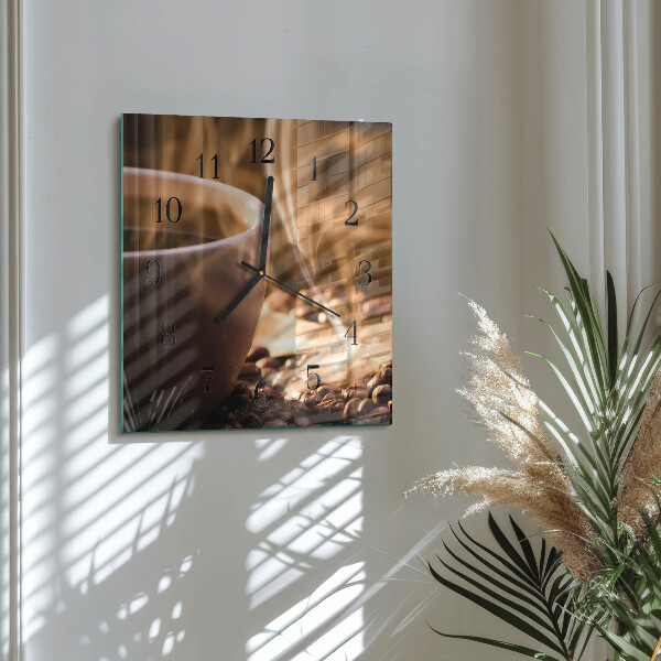 Square wall clock Coffee