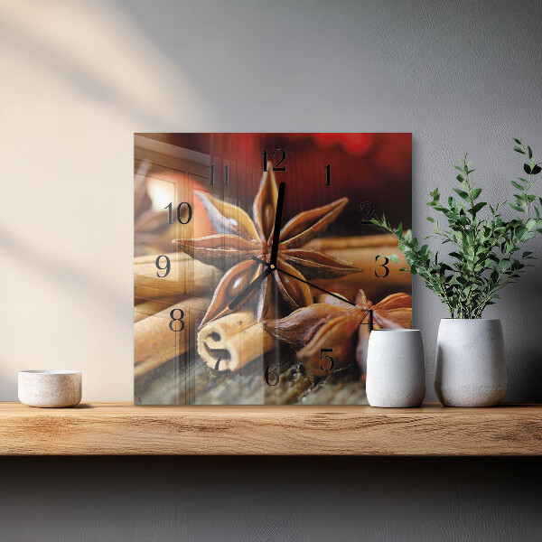 Square wall clock Anise Cinnamon
