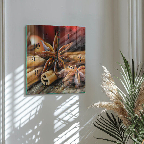 Square wall clock Anise Cinnamon