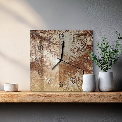 Square wall clock Tree crowns