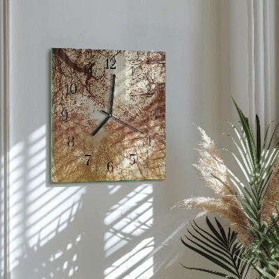 Square wall clock Tree crowns