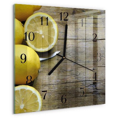 Square wall clock Juicy lemons