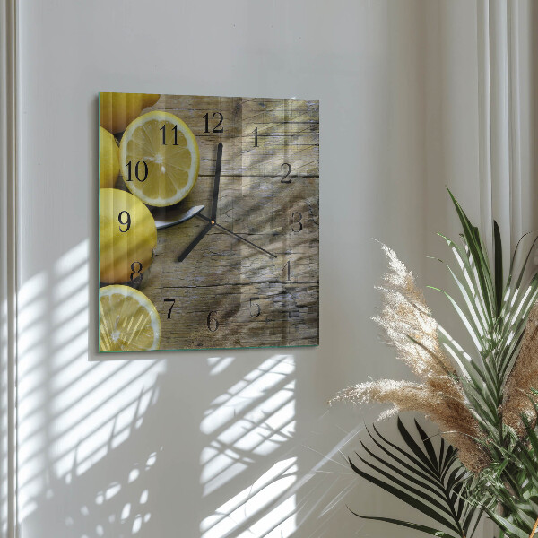 Square wall clock Juicy lemons