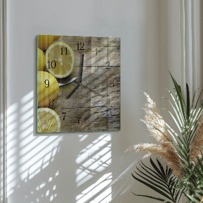 Square wall clock Juicy lemons