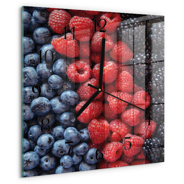 Square wall clock Berries