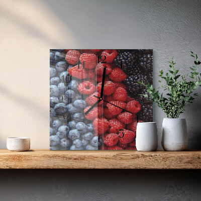 Square wall clock Berries