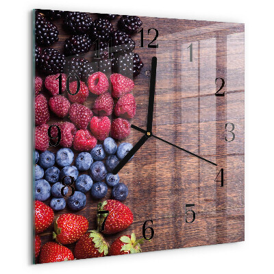 Square wall clock Forest fruits