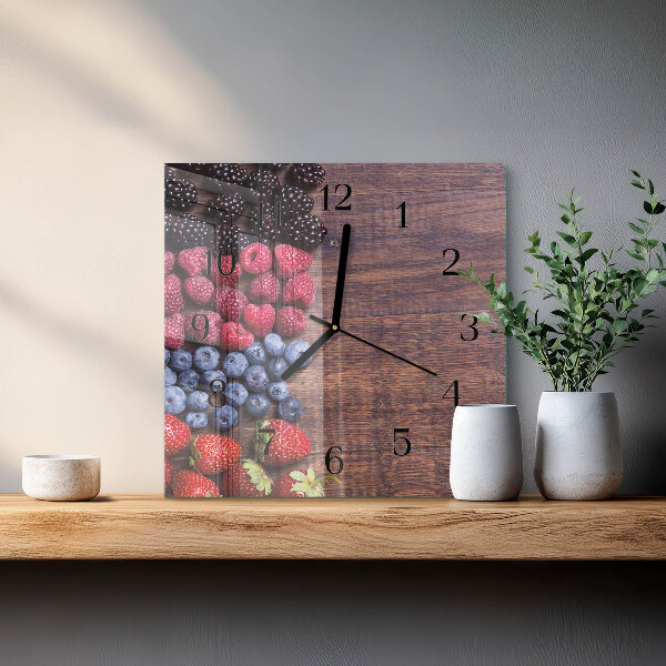 Square wall clock Forest fruits