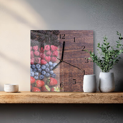 Square wall clock Forest fruits