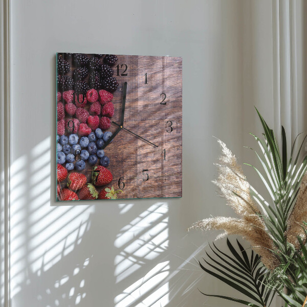 Square wall clock Forest fruits