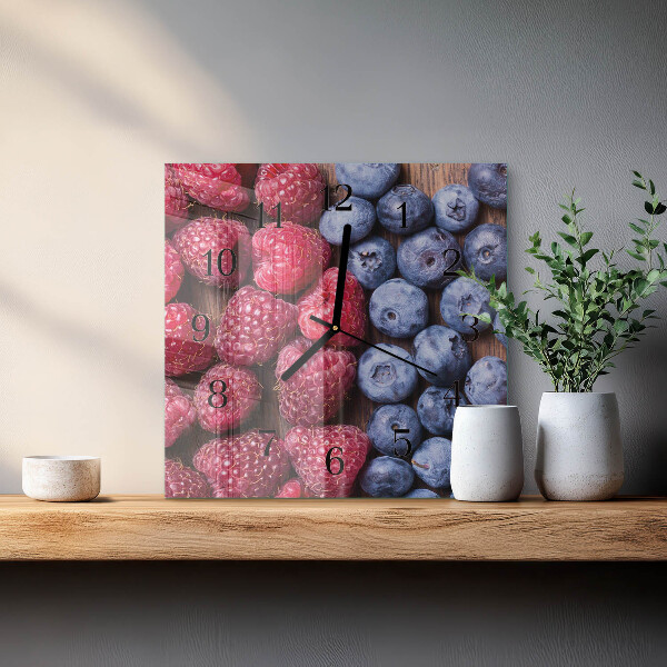 Square wall clock Forest fruits