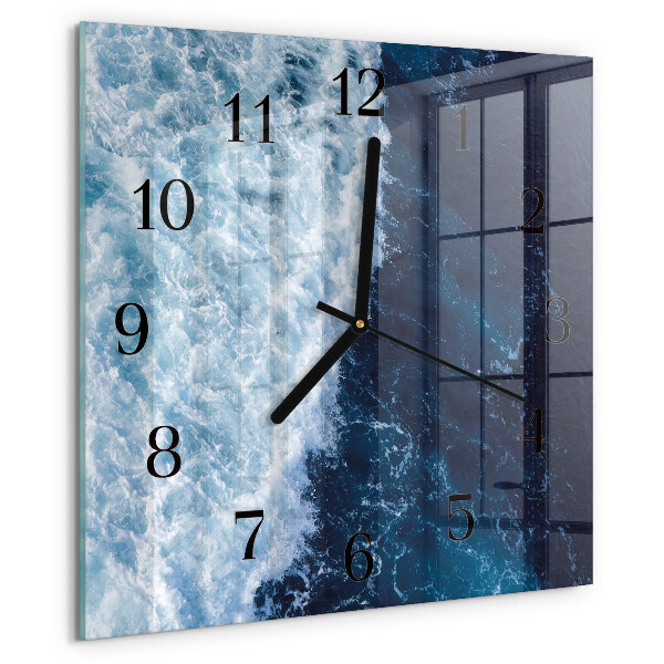 Square wall clock Ocean waves