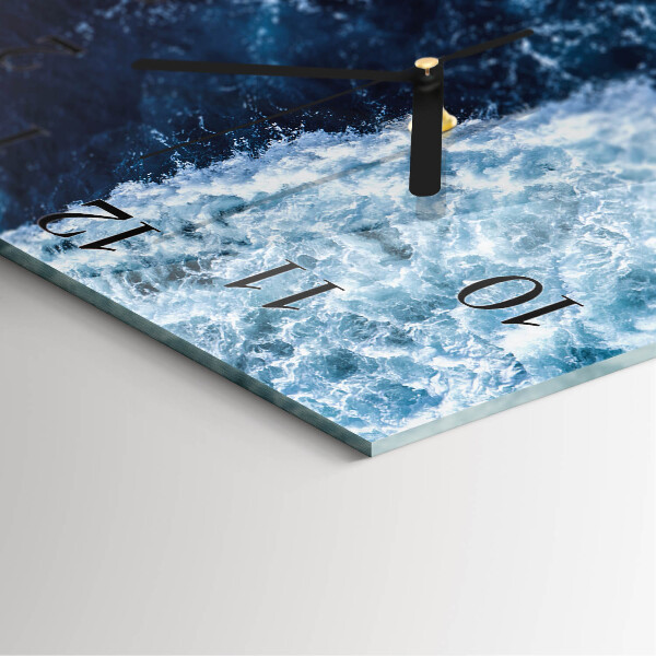 Square wall clock Ocean waves