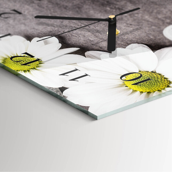 Square wall clock Flowers and stones