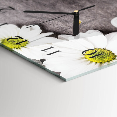 Square wall clock Flowers and stones