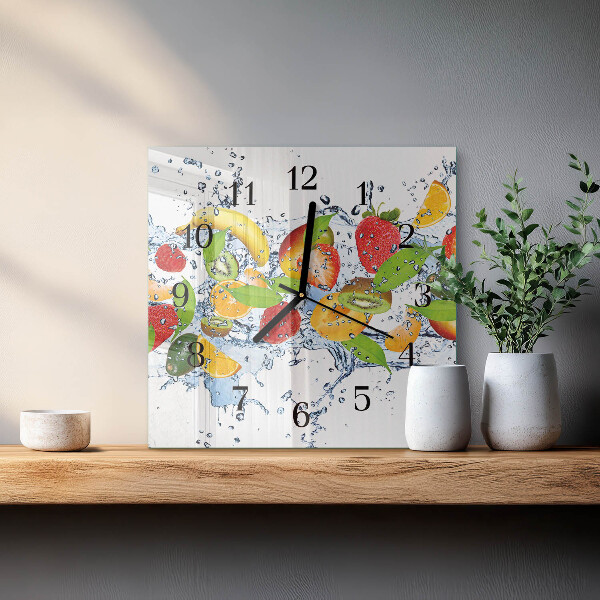 Square wall clock Fruit Water