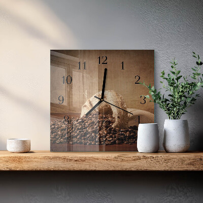 Square wall clock Coffee