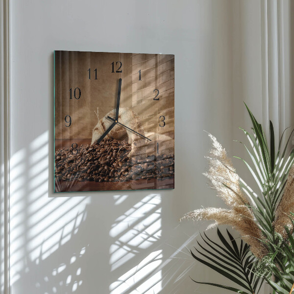Square wall clock Coffee