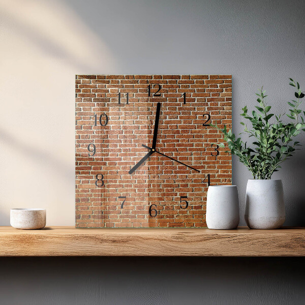 Square wall clock Brick
