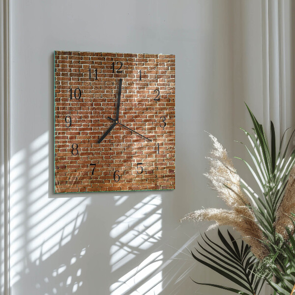 Square wall clock Brick