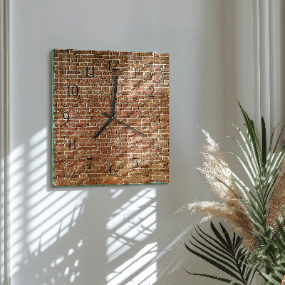 Square wall clock Brick