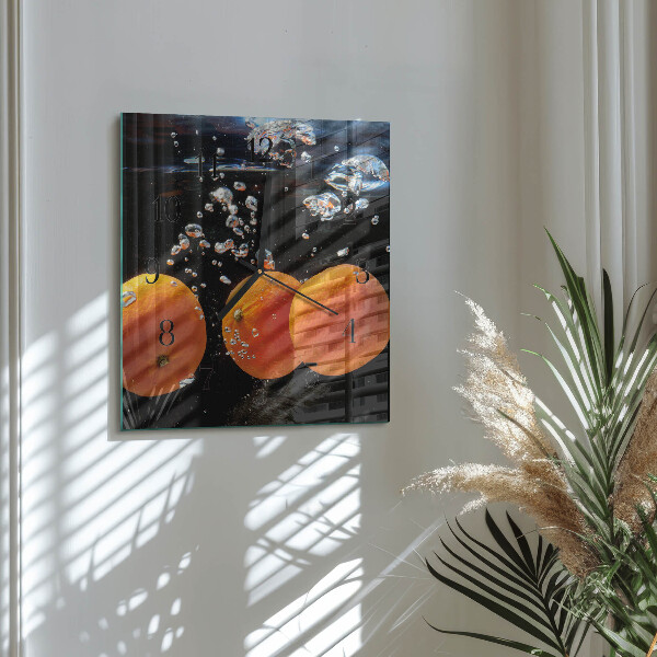 Square wall clock Oranges