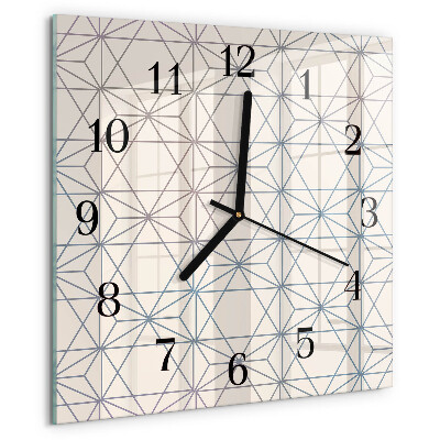 Square wall clock Geometric pattern