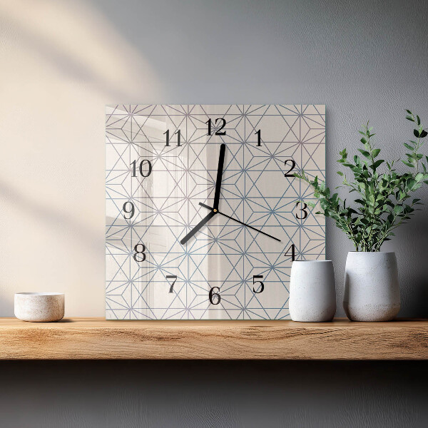 Square wall clock Geometric pattern