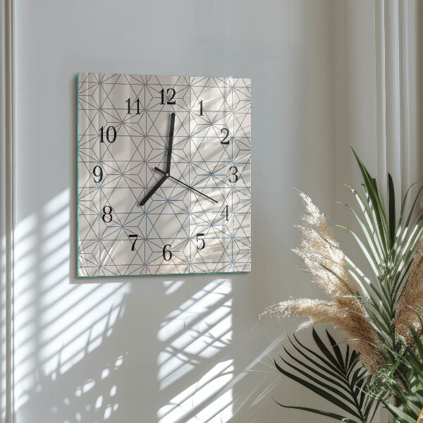 Square wall clock Geometric pattern