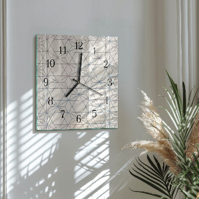 Square wall clock Geometric pattern