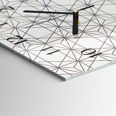 Square wall clock Geometric pattern