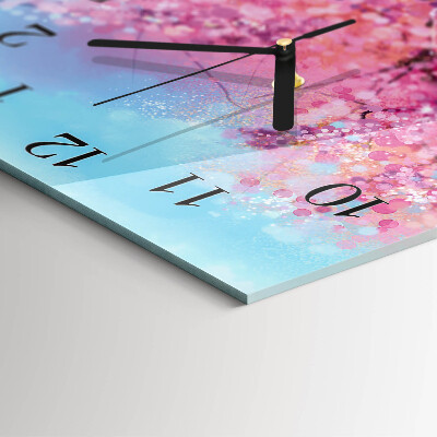Square wall clock Floral pattern