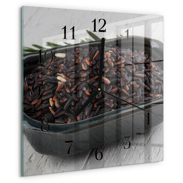 Square wall clock Black rice