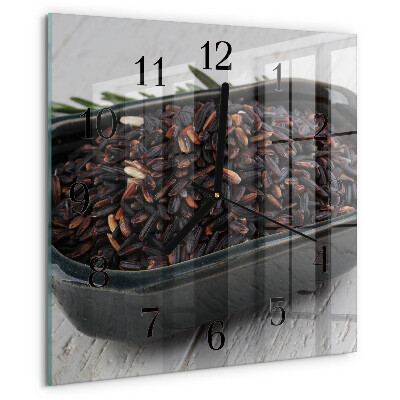 Square wall clock Black rice