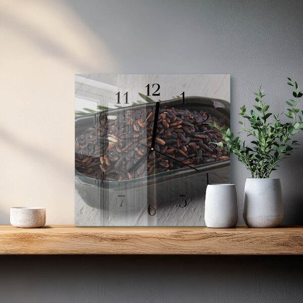 Square wall clock Black rice