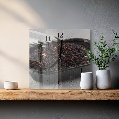 Square wall clock Black rice