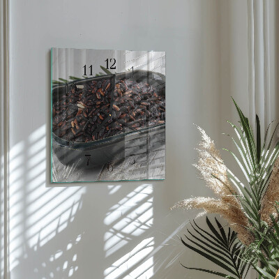 Square wall clock Black rice