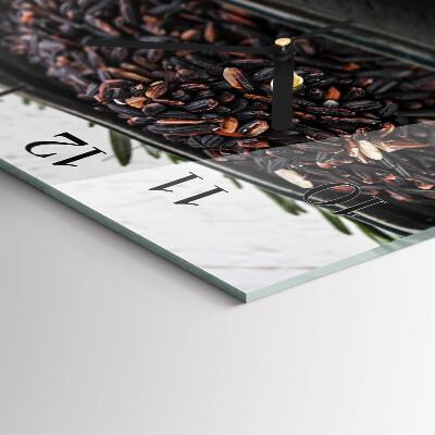Square wall clock Black rice