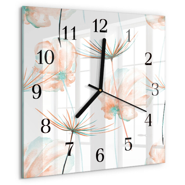 Square wall clock Dandelions