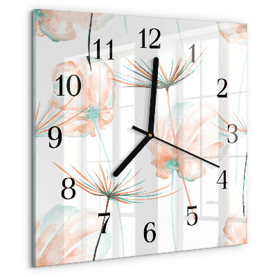 Square wall clock Dandelions