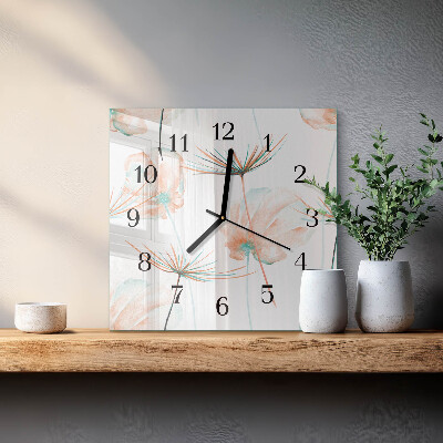 Square wall clock Dandelions