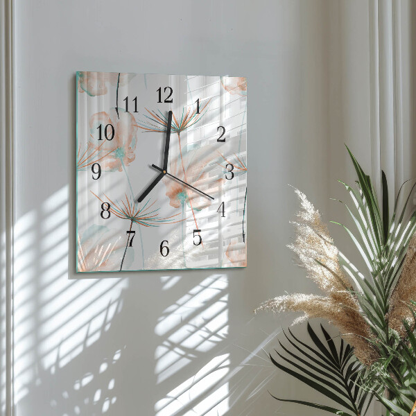 Square wall clock Dandelions