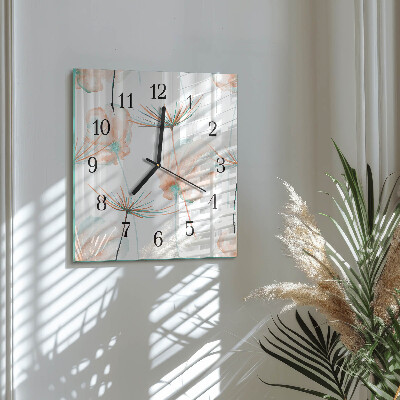 Square wall clock Dandelions
