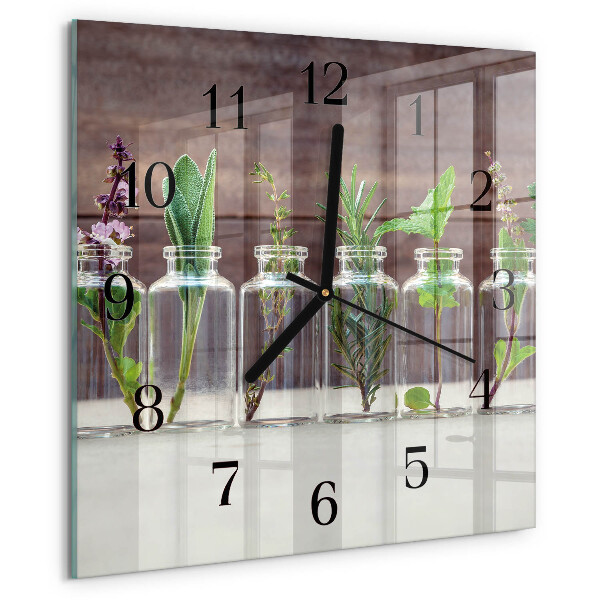 Square wall clock Herbs