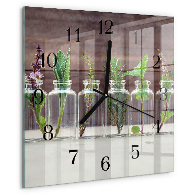 Square wall clock Herbs